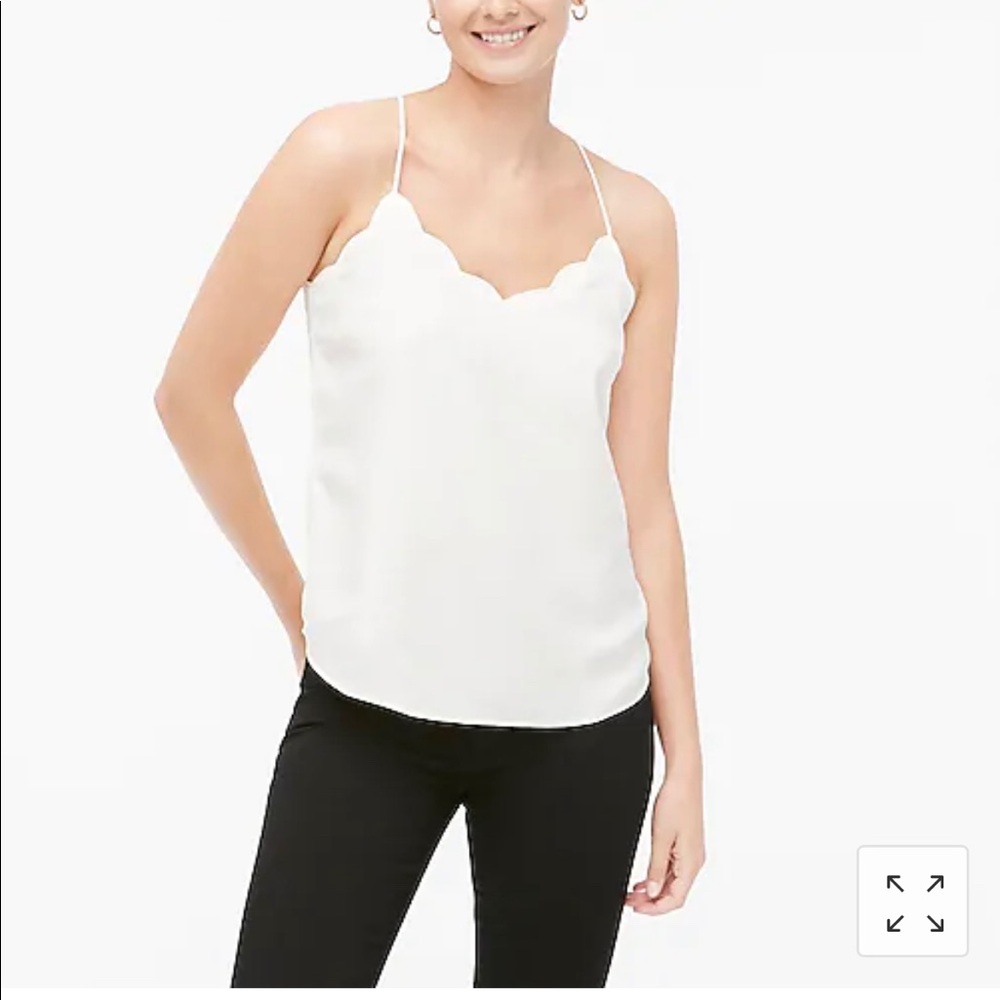 Ivory scallop cami top - JCREW